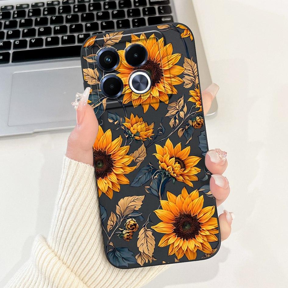 For Infinix Note 40 5G Case Cartoon Rabbit Flower Anti Slip Bumper Soft Silicone Cover For Infinix Note40 X6852 X6851 Phone Case
