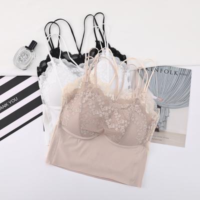 French Lace Beautiful Back Halter Vest Women Wear High-grade Sweet and Spicy Pure Sexy Sleeveless Inside with A Base Top