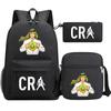 Primary And Secondary School Students Schoolbag Three-Piece Football Player Star Peripheral Printing Children'S Backpack