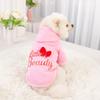 Letter Printed Dog Hoodies for Small Medium Dogs Warm Cotton Pet Clothes for Chihuahua Yorkie Bulldog Sweatshirt Hooded Pullover