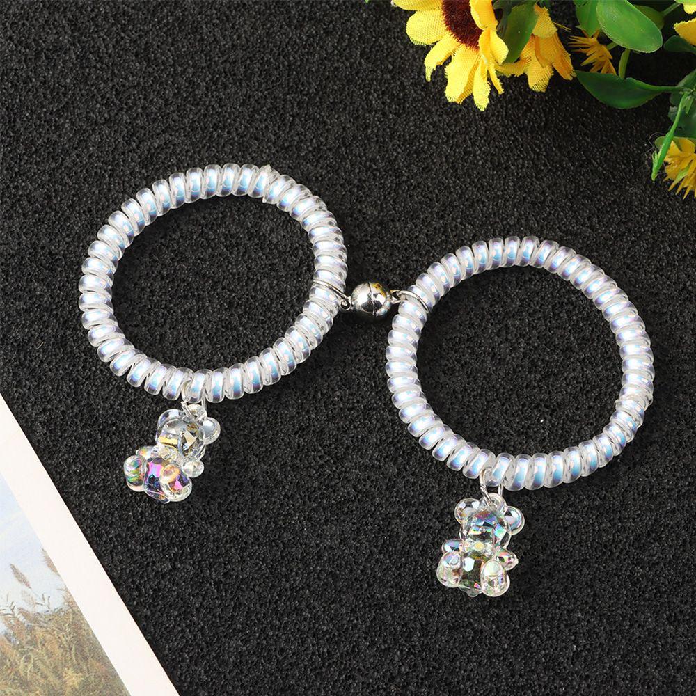 Magnetic Distance Bracelet Kit Gradient Color Magnetic Bracelets Cartoon Pendant Bracelets