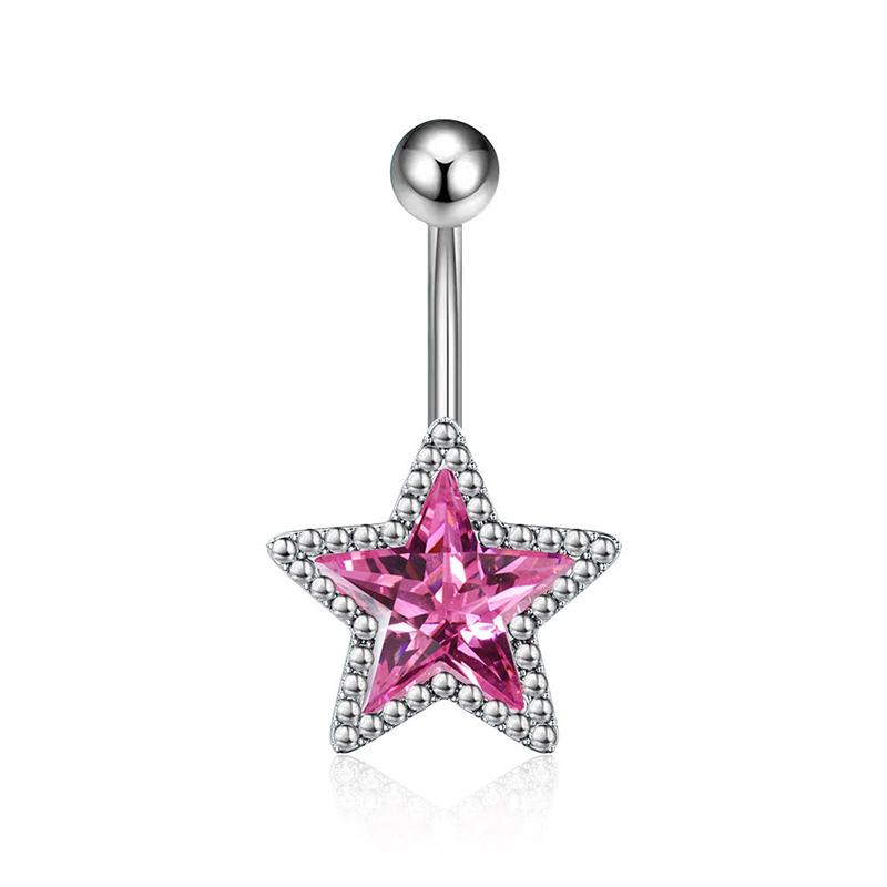 Crystal Pendant Belly Button Ring For Women Star Zircon Navel Ring Jewelry Pentagram Belly Ring Sexy Body Piercing Jewelry