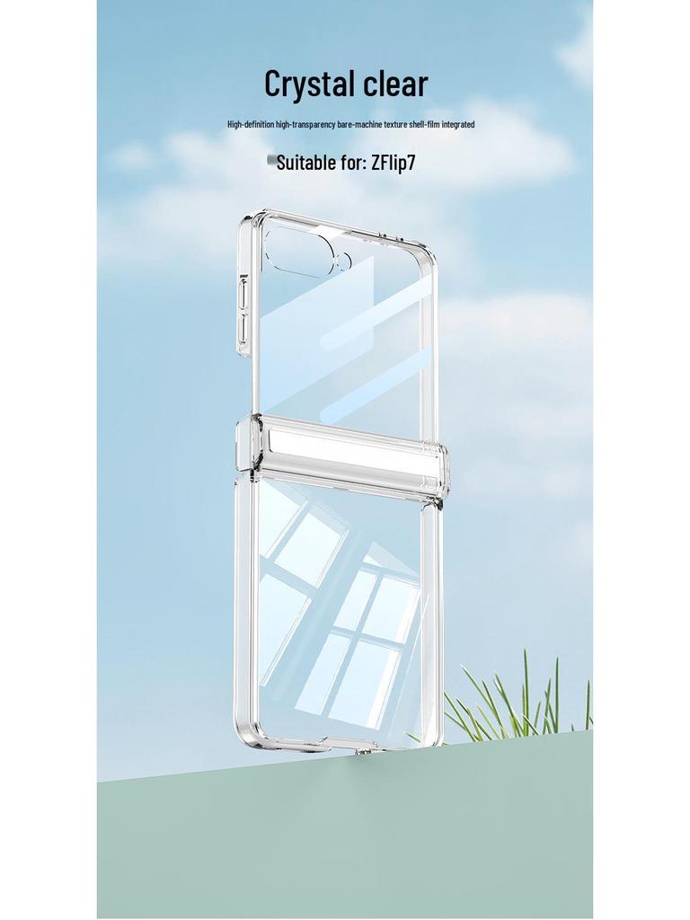 Samsung ZFlip7 Foldable Screen Magnetic Transparent Phone Case with Integrated Airbag