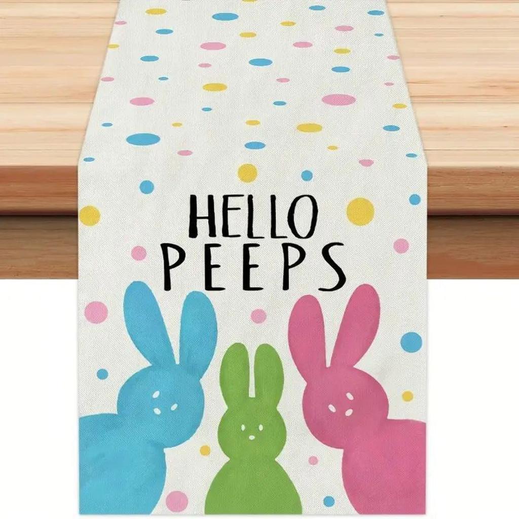 Easter’s Day Table Runner Merry Tablecloth  Holiday Table Decorations