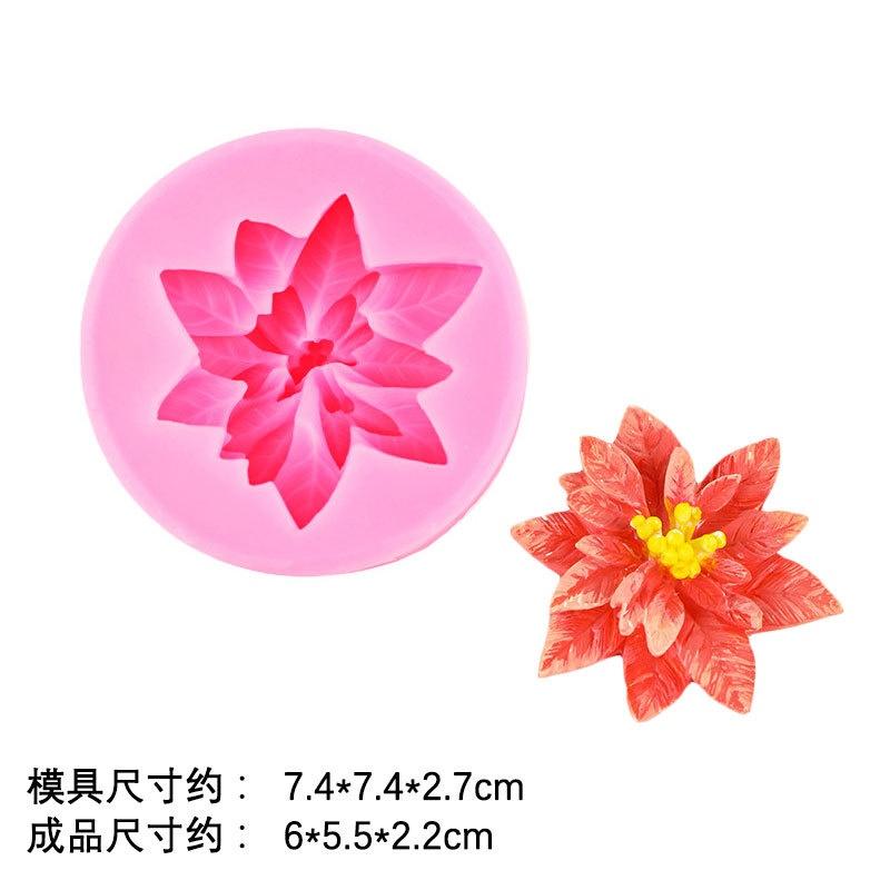 DIY Stechpalmenblatt Silikonform Kuchen Backen Weihnachtsdekoration Schokolade Seife Rote Frucht Blume Fondantform Küchenbackwerkzeuge