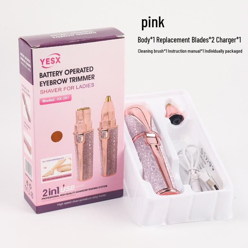 

2-in-1 Electric Eyebrow and Hair Trimmer for Men & Women: Portable, Multifunctional Epilator and Shaver