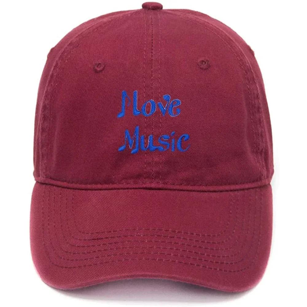 Lyprerazy Unisex s Baseball Cap I Love Music Embroidery Hat Cotton Embroidered Casual Baseball Caps