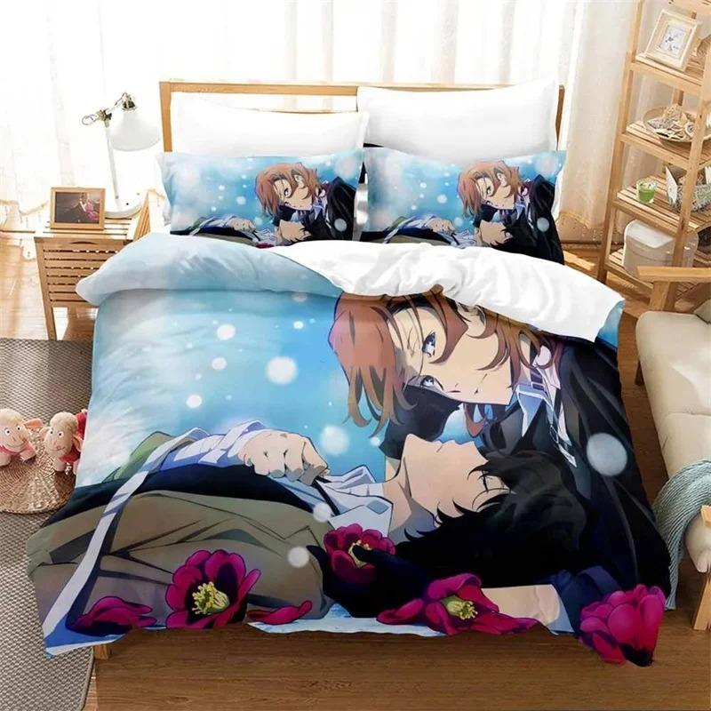 3D Printed Anime Bungo Stray Dogs Bedding CollectionGirls Boys Adult Single Twin Queen SizeDuvet Cover Pillowcase Bedding