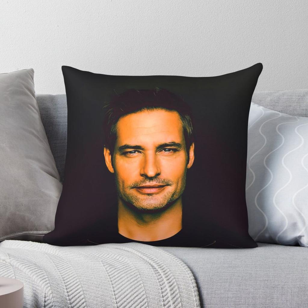Josh Holloway Handsome Square Pillowcase Polyester Linen Velvet Printed Zip Decor Pillow Case Car Cushion Cover 45x45