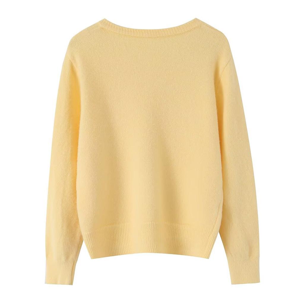 European and American Style, New Women's Clothing, Foreign Style, Versatile, Fashionable, Fashionable, Solid Color Cardigan Sweater