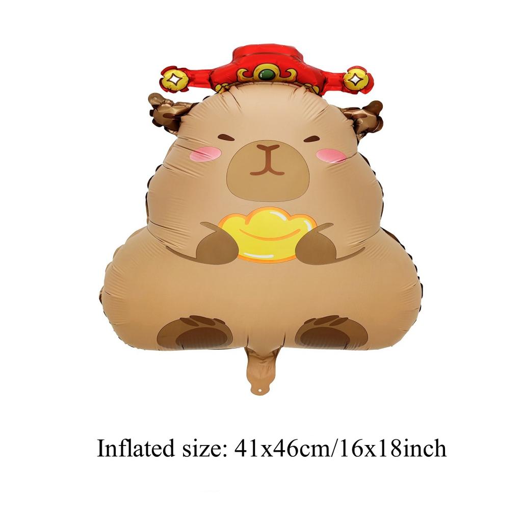 Cartoon Kawaii Capybara Theme Aluminium Film Balloon Kids Children Birthday Balloon Toy Baby Shower Globos Decoration Supplies