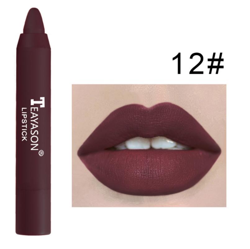 12 Colours Lips Makeup Lipstick Lesk na rty Kosmetická rtěnka s dlouhotrvající hydratací