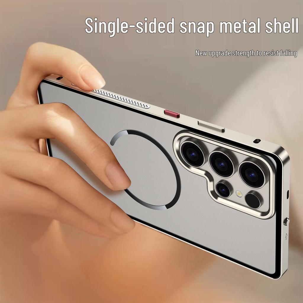 Magnetic Metal Frame Phone Case with Heat Dissipation for Samsung S23 Ultra/S24 Ultra