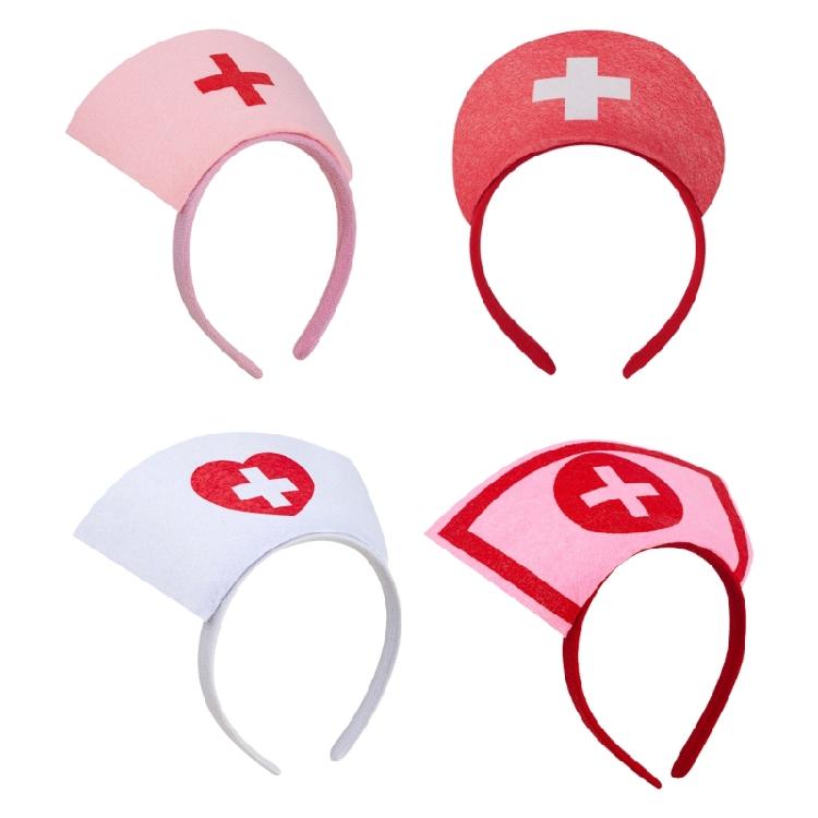 Charme Krankenschwesternhut Cosplay Stirnbänder Einzigartiges Charme Kopfschmuck Stilvolles Damen Stirnband für Rollenspiel Aktivität