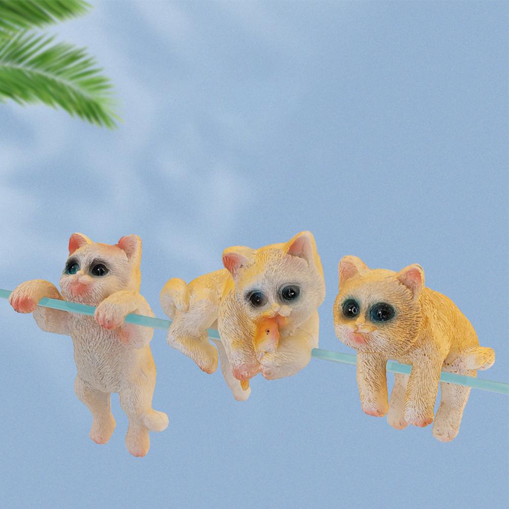 Fish Tank Creative Cute Hanging Backpack Cat Artificial Lifelike Ornaments Aquarium Landscaping Decoration