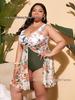 2024 European-American Sexy Backless Plus Size Slimming One-Piece Swimsuit for Women
