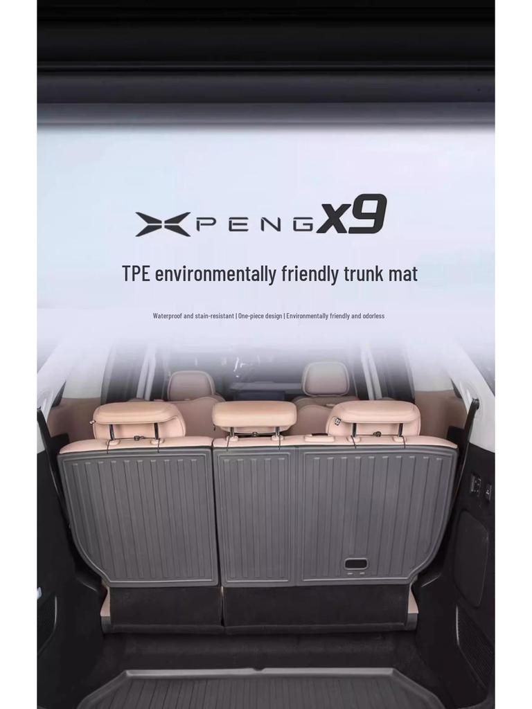XPeng X9 TPE Trunk Mat: Eco-friendly, Waterproof, Wear-resistant Car Interior Accessory.
