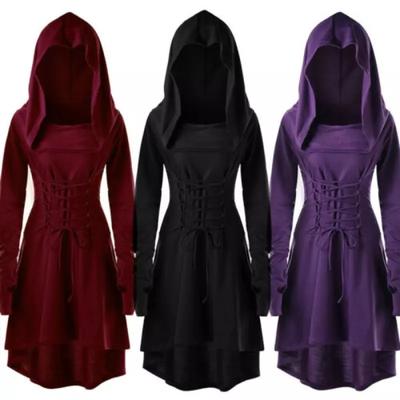 Femei Gothic Punk Cosplay Manta cu Glugă Cape Mantouri Vrăjitoare Leagăn Rochie Costum