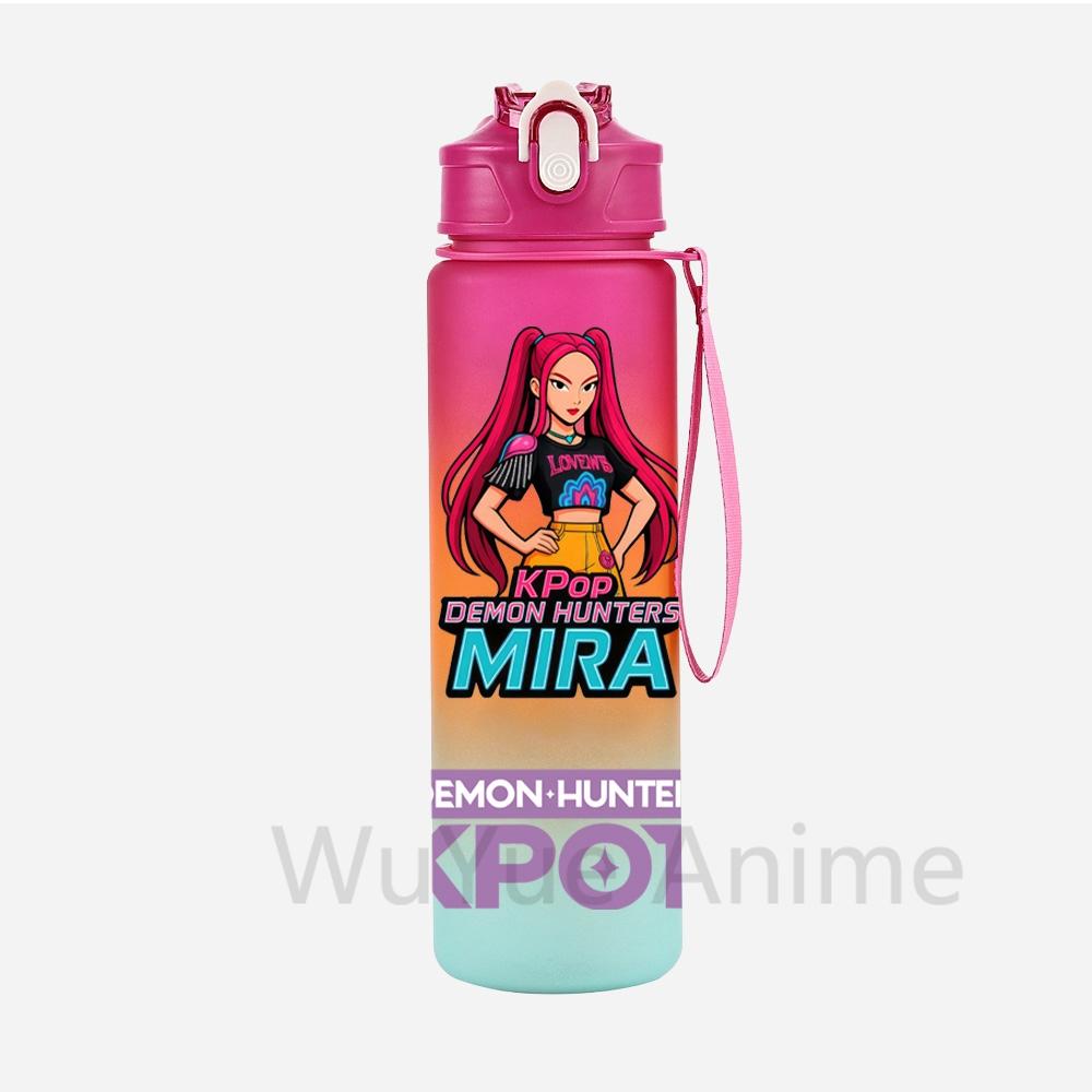 Anime K-Pop Demon Hunters Character Water Cup Large Capacity Outdoor Portable Rope Drinking Bottle Gift for Boys and Girls
