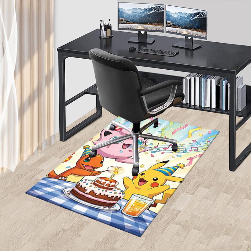 

1pc Pikachu, Charmander & Jigglypuff Birthday Party Chair Mat, Non-Slip Carpet for Office, Home Decor, Living Room, Bedroom, Game Room, Festive Gift, 60cm by 90cm