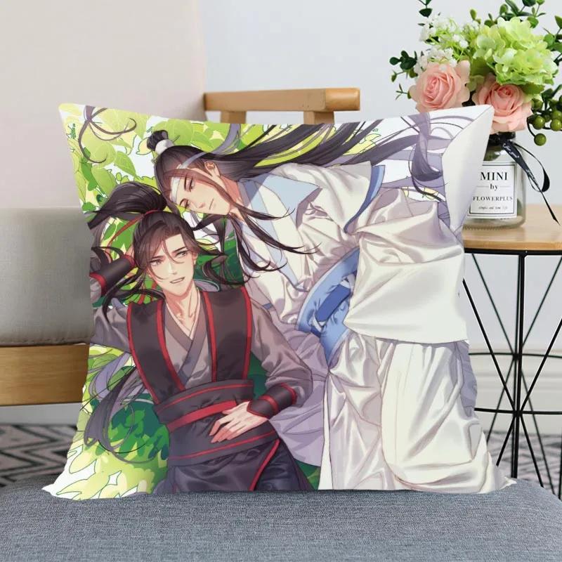 New Arrival Mo Dao Zu Shi Pillow Cover Bedroom Home Office Decorative Pillowcase Square Zipper Pillow Cases Satin Soft No Fade