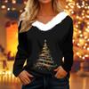 Dámské košile s dlouhým rukávem Roztomilé topy Vánoční potisky Trička Blůzy Ležérní Nadměrné velikosti Základní topy Pulovr