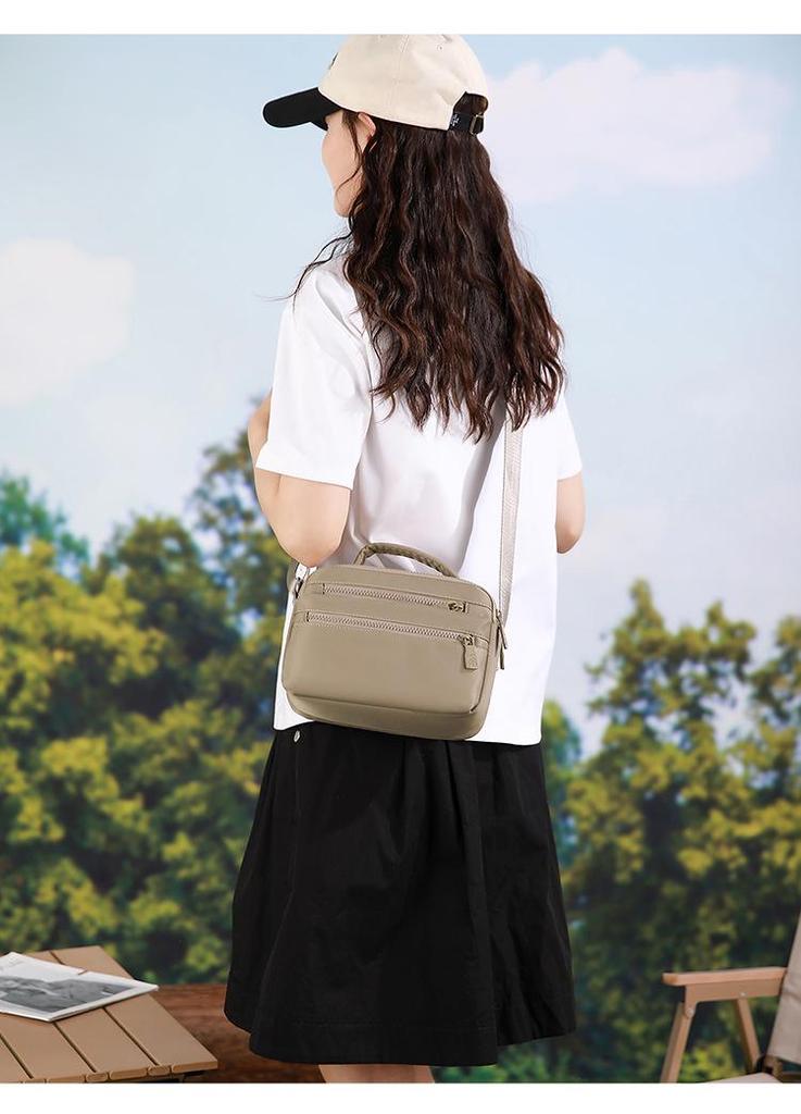 Women's Water-Repellent Crossbody Handbag: Multi-Layer Single-Shoulder Casual Nylon Bag