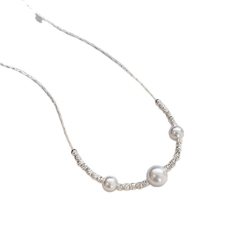 Korean Style Zirconia Mango Star Pendant Pearl Necklace - Versatile, Light Luxury, High-End Clavicle Chain