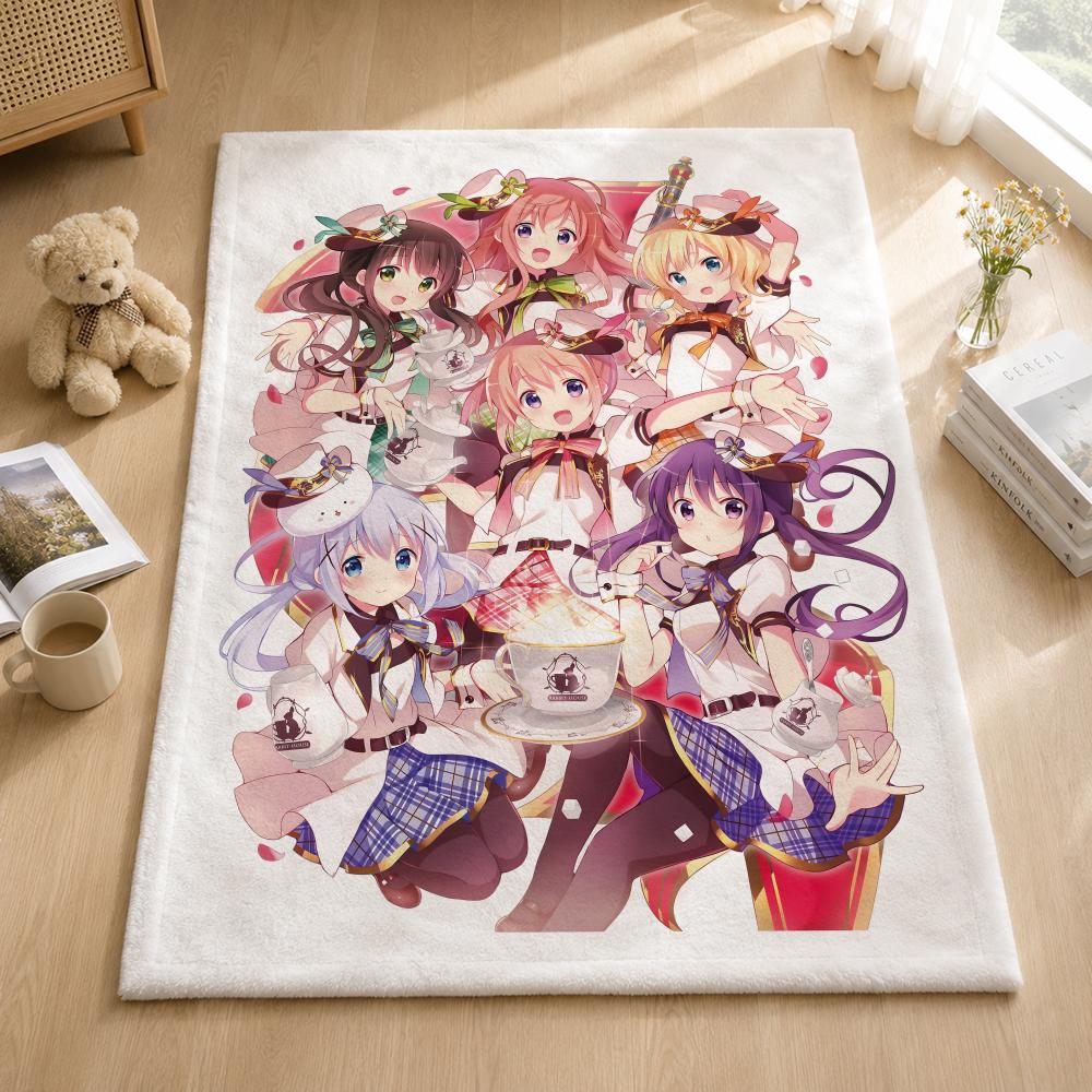 Anime I-Is the Order a Rabbit Throw Blankets Soft Warm Flannel Blanket Bedding for Bed Living Room Home Sofa