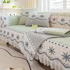 Summer Ice Silk Sofa Cushion Non-Slip Dustproof Cool Cushion Summer Simple Retro Printed Sofa Cover Cover Cloth
