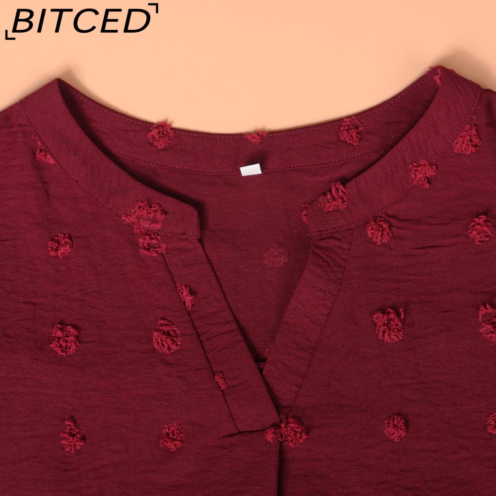 BITCED Spring/Summer Women's Loose-Fit Casual T-Shirt O-Neck Short-Sleeve Commuter Sweater Top
