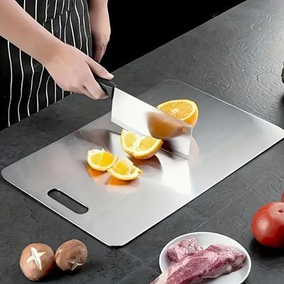 Stainless Steel 3pcs Cutting Boards - BPA-Free Dishwasher Safe Non-Slip Kitchen Boards w/Juice Groove, Rustproof & Space Saving