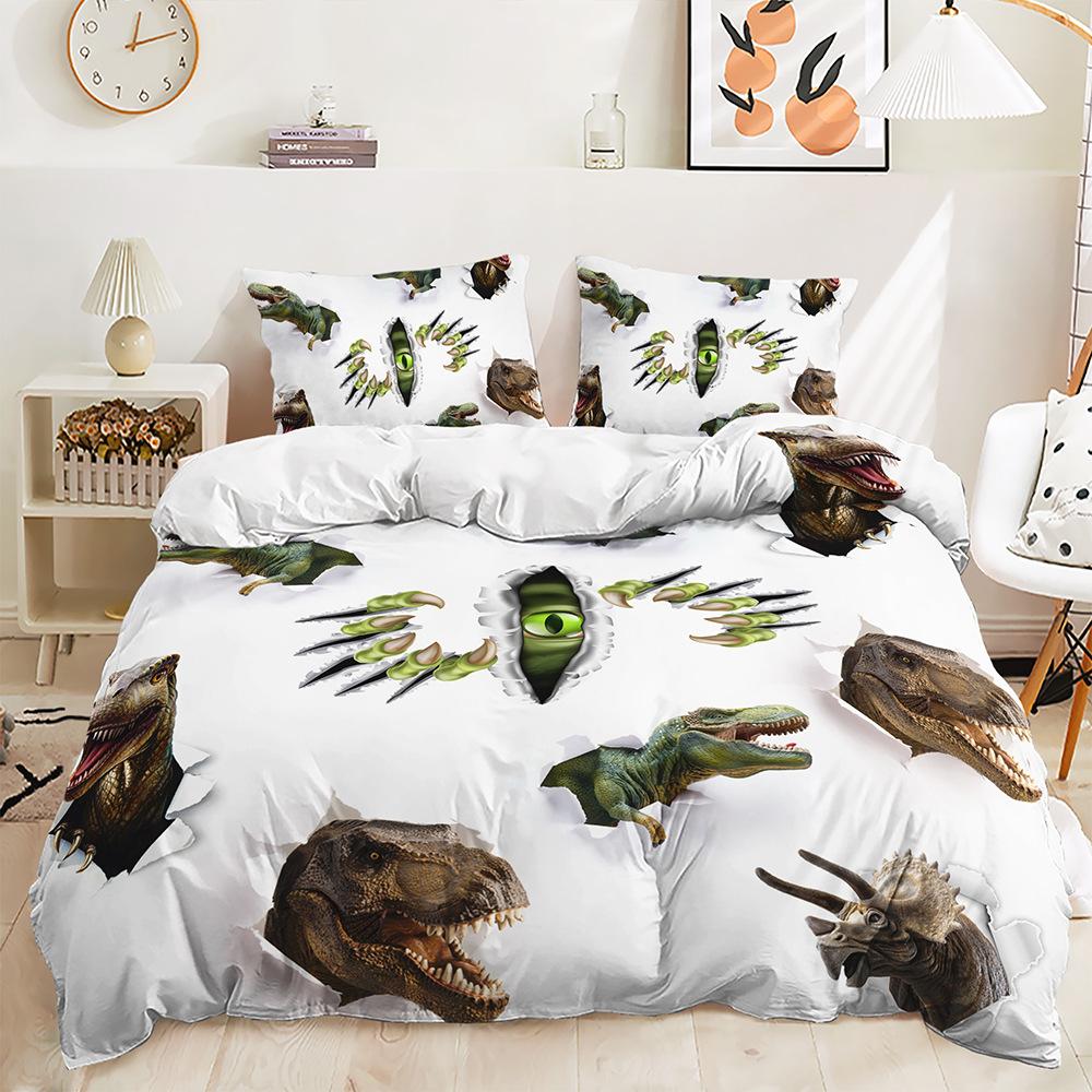 Three-Piece Cartoon Dinosaur Quilt Set Two-Piece Bedding Set