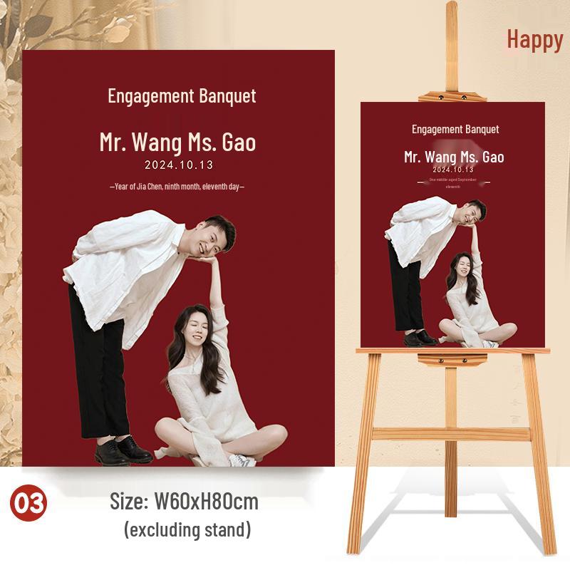 Custom Wedding Welcome Sign Display Stand: High-End Creative Decoration for Engagement Banquets