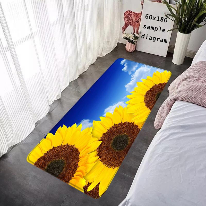 Door Mats Interior Foot Rug Sun Flower Welcome Floor Mat Rectangle Soft Hallway Carpet Kitchen Rugs Fluffy Home Decoration