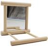 Funny Wooden Bird Toy Mirror Stand Platform Toys for Parrots Cockatiel Vogel