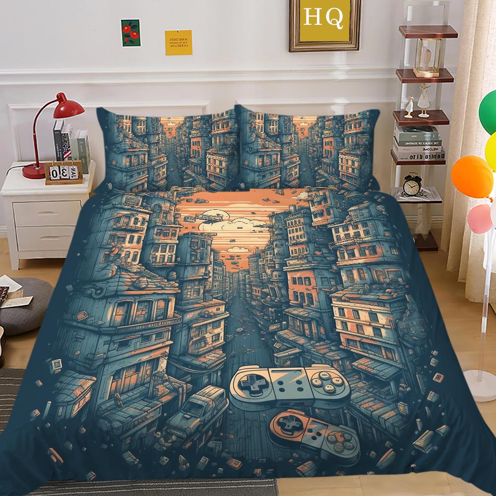 Bedding Cover Set with Pillowcase Home Bedclothes Game Console High Quality Duvet Cover Set Full Queen Size Bed Sets