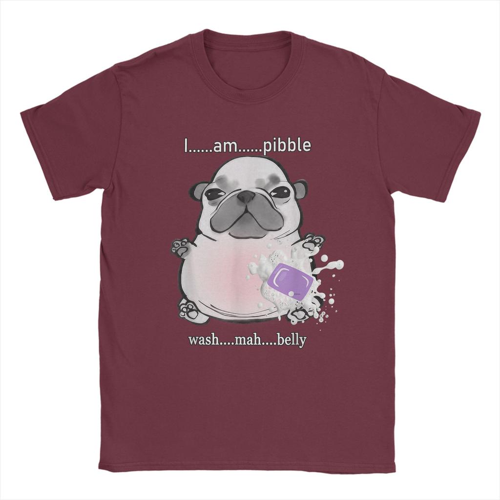 Men's I Am Pibble Wash My Belly Pibble Meme T Shirts Funny Dog Brainrot Cotton Clothes Funny Round Neck Tee Plus Size T-Shirts