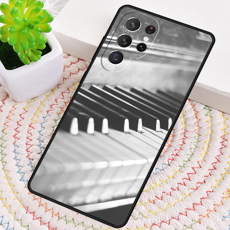 Music Piano Elegant Silicone Phone Case For Samsung Galaxy Note 10 Pro S26 S25 S24 S23 S22 S21 Plus S25Ultra Capa Cover