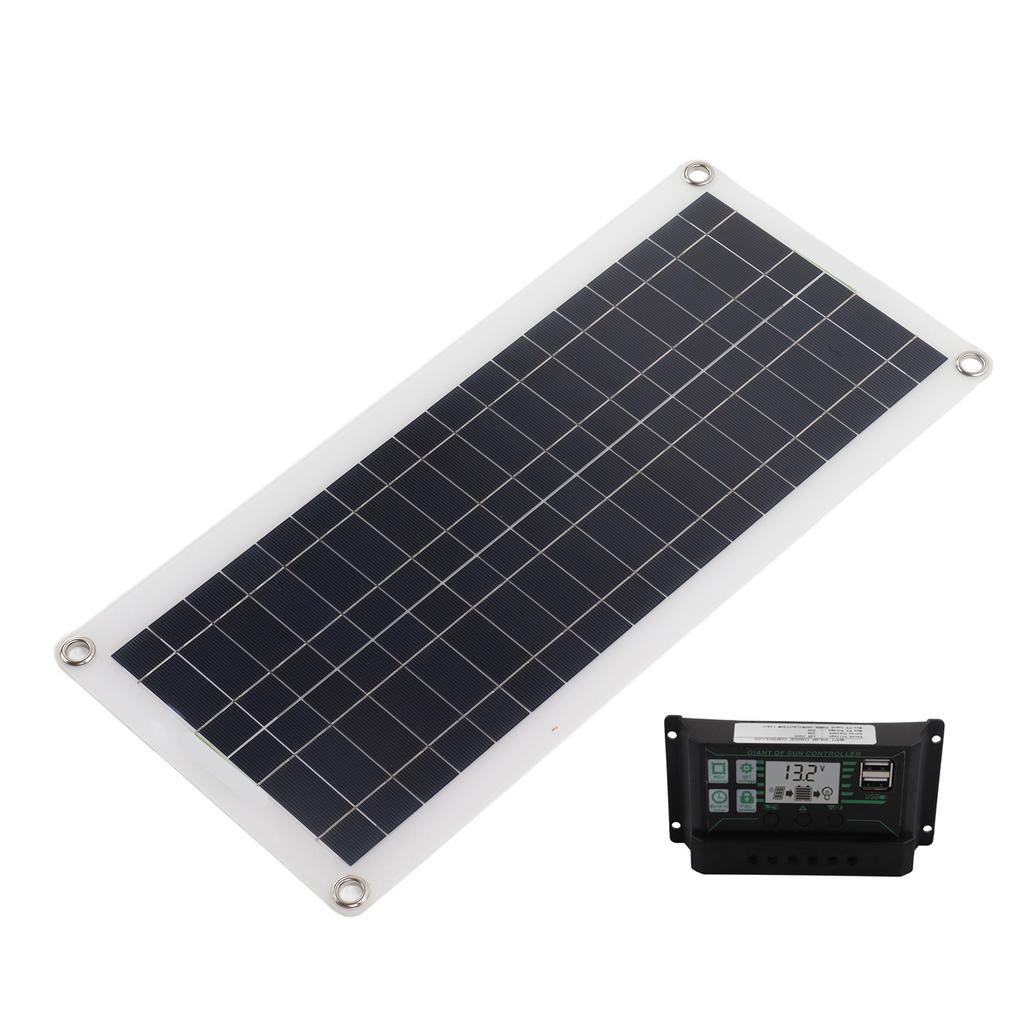 30W Solar Panel 30A Charger Voltage Controller Kit Polycrystalline Silicon for 12V Car RV Boat Marin