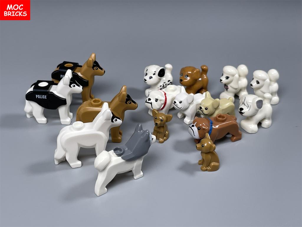 MOC Blocks Little Dog Series Chihuahua French Bulldog Poodle Assembled Construction Bricks Children's Playthings Plastic Material Doll