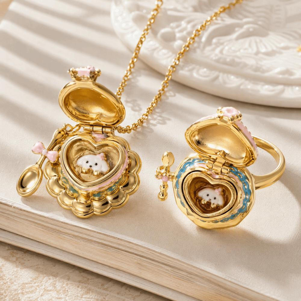 Openable Pendant Necklace Fine Zinc Zinc Alloy Ring Thoughtful Gift Necklace Ring Casual Wear