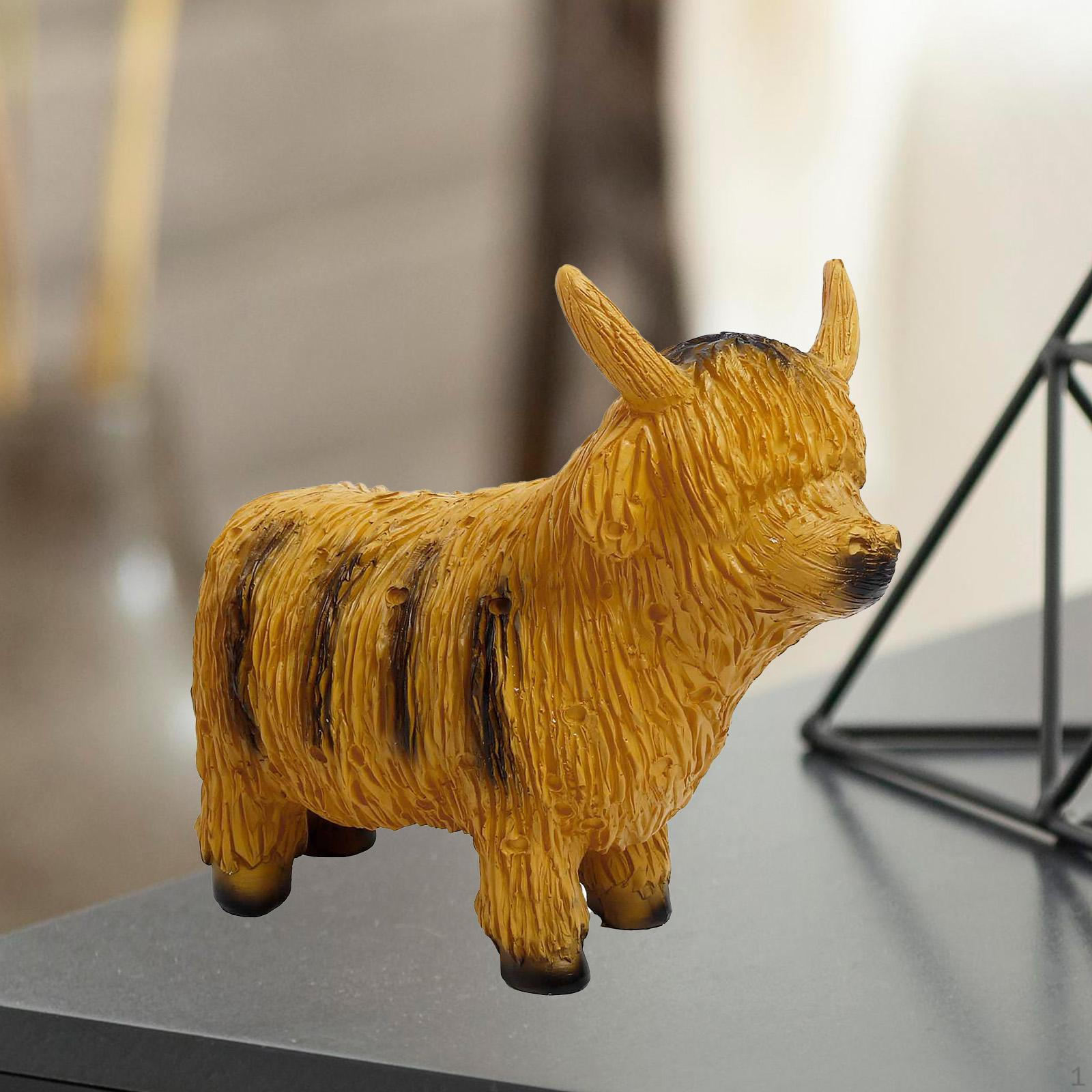 

Light up Cow Statue,Resin Miniature Figurine Gift Party Desk Garden Animal Sculpture for Fireplace