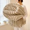 New Solid Color Rabbit Plush Blanket Office Nap Shawl Nap Air Conditioning Blanket Sofa Cover Blanket