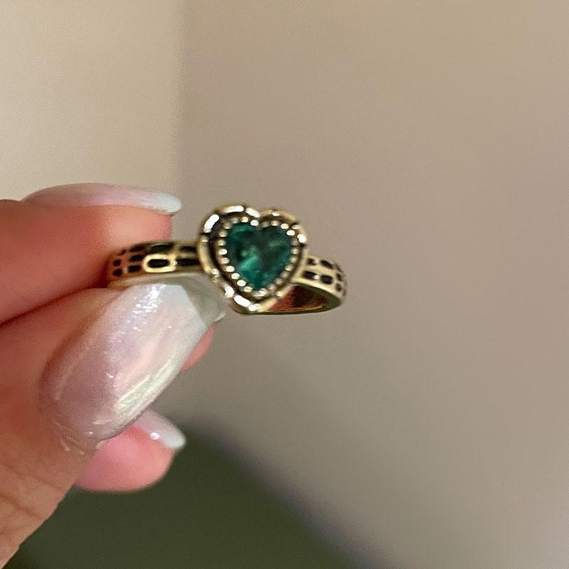 Y2K Demon Heart Zircon Opening Adjustable Rings For Women Vintage Personality Rings Party Jewelry Accessories Gifts