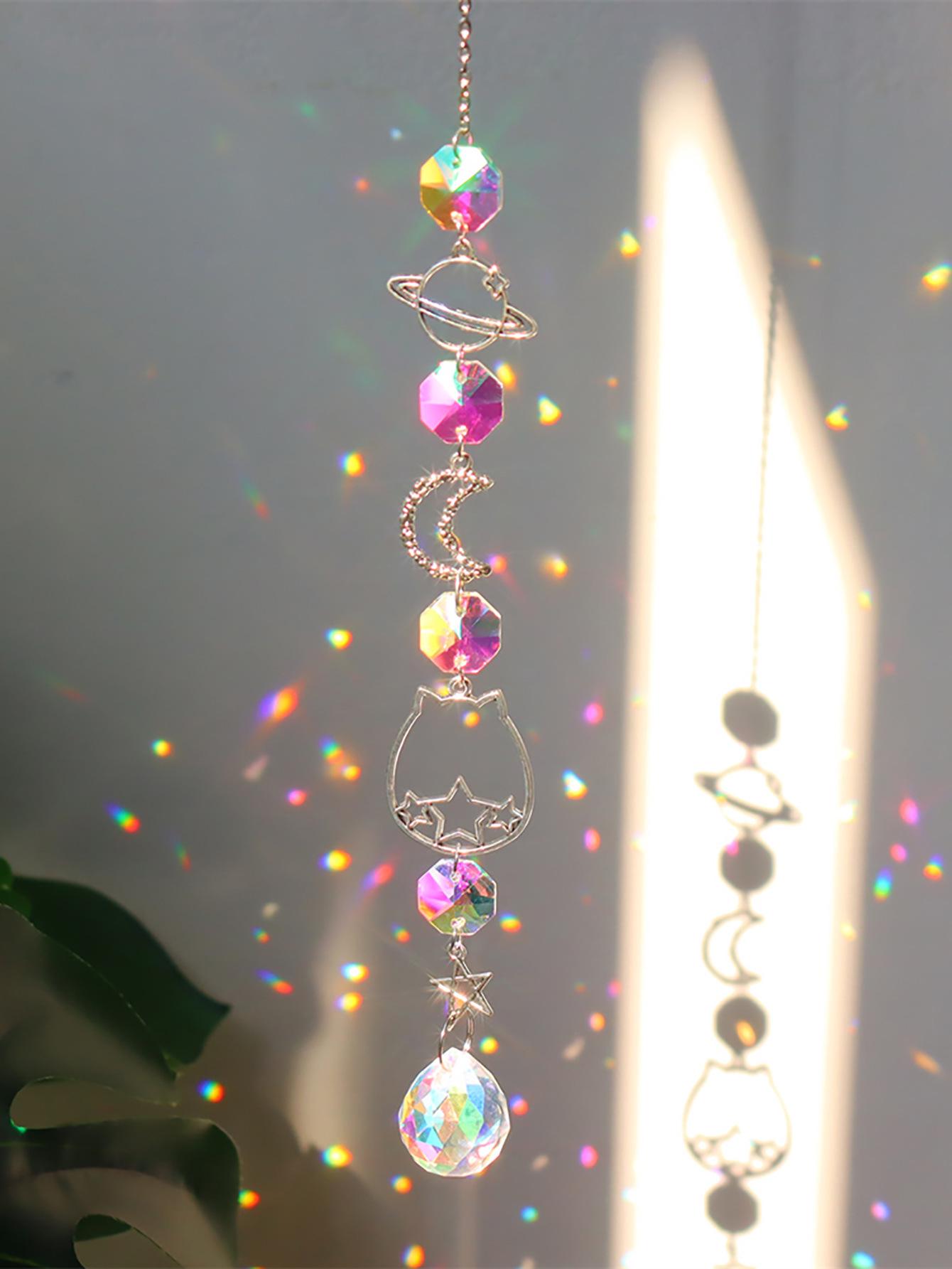Colorful Sun Catcher Crystal Pendant: Dreamy Wind Chime Decoration & Gift for Girls