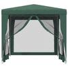 Party Tent with 4 Mesh Side Walls Green 2.5 X 2.5 M HDPE