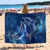 1PC Galaxy Dolphin Beach Towel Polyester Quick Dry Travel Towel Unisex Lightweight Soft for Swimming Camping Surfing Beach Essen