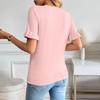 Women's Casual Knit Top Short Sleeve Puff Sleeve Sweater Pullover Lightweight Crew Neck Soft Fabric Comfortable Fit