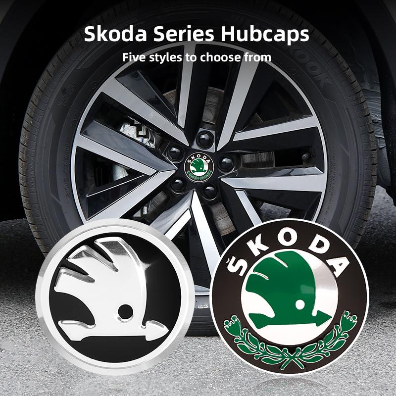 AAAAP1 4 Stück 55/65mm Auto Radnabenkappen Emblem Abdeckungen Für Skoda Octavia Superb Rapid Kodiaq Karoq Fabia Kamiq Enyaq Citigo Vision